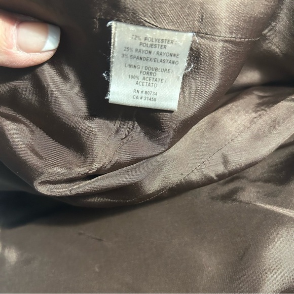 BCBGMaxAzria Cropped Open Tie Front Blazer Copper Brown Sz Medium - Picture 15 of 15